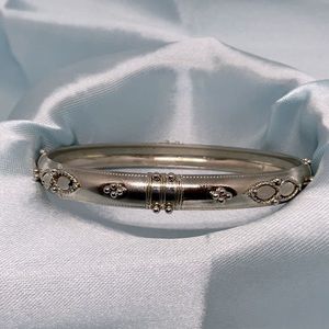 Vintage Silver Metal Bangle Bracelet